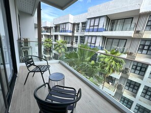 Deluxe Apartment, 1 Bedroom, Pool View | Balcony