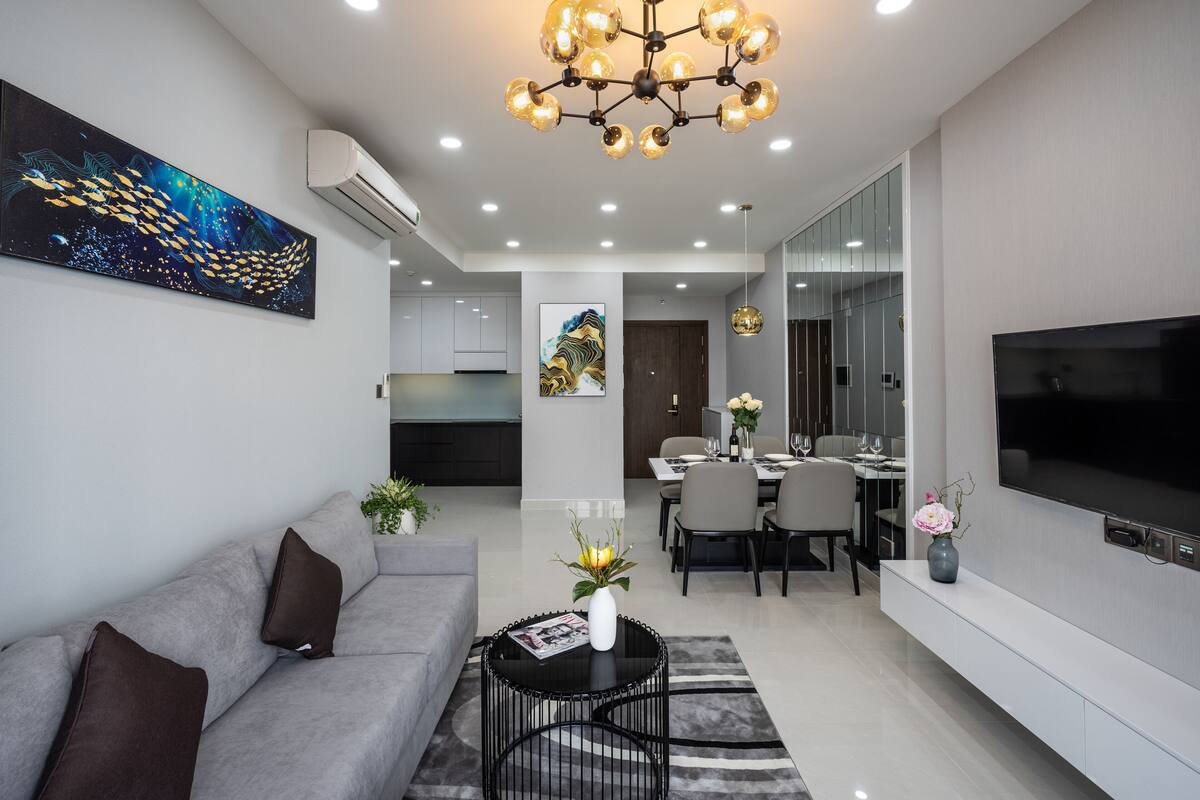 Luxury-Apartment | Wohnzimmer | Flachbildfernseher