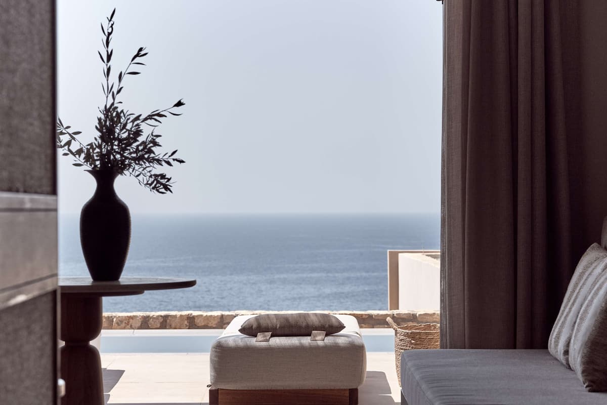 deluxe room, private pool, sea view | view from room