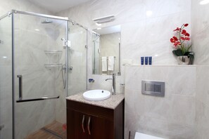 Shower, hair dryer, towels, toilet paper - Deluxe Apart. on Buzand 17 str. (Kentron)