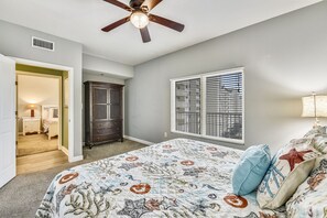 2 bedrooms, travel crib, WiFi, bed sheets
