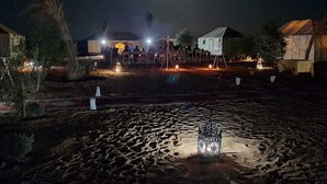 Front of property - evening/night - Berber Camp (Taouz)