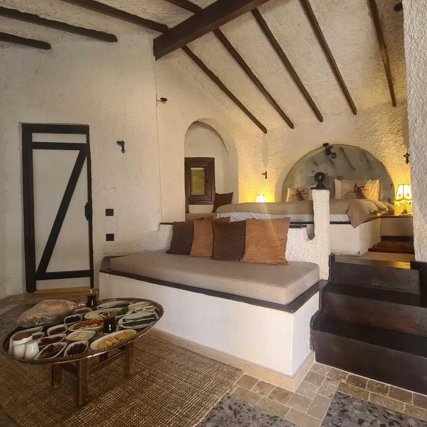 Desk, laptop workspace, blackout drapes, soundproofing