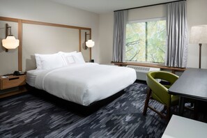 Pillowtop beds, desk, laptop workspace, blackout drapes