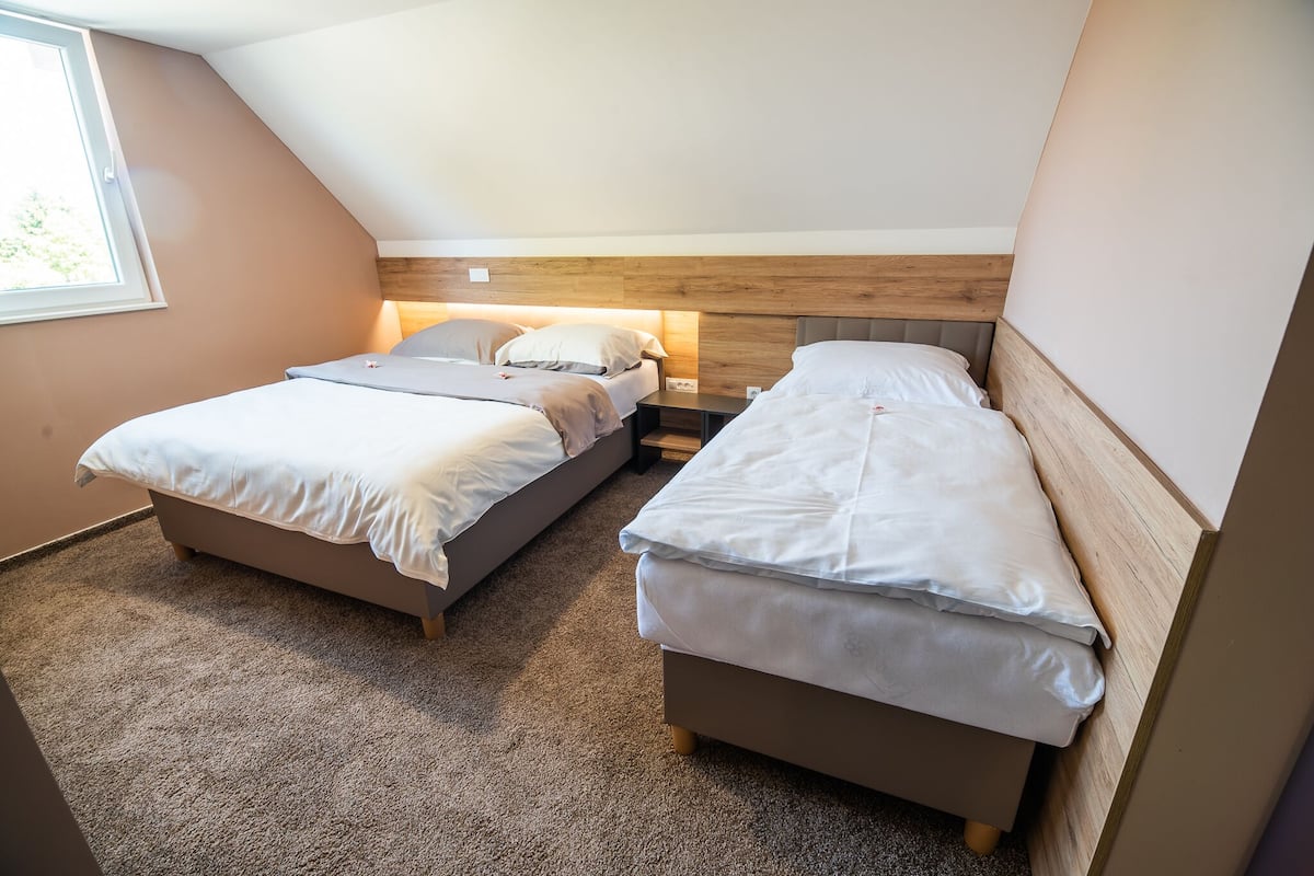 Twin room with extra bed (2) | Minibar, una cassaforte in camera, una scrivania, Wi-Fi gratuito