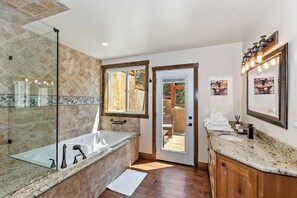 Shower - Custom luxury with golf course views, top-tier amenities, and walkable access to Bear Mountain Resort. (Big Bear Lake)
