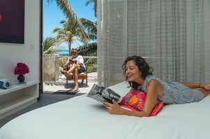 Premium bedding, down comforters, Select Comfort beds, in-room safe