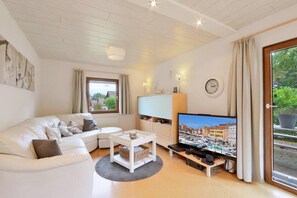 Smart-TV, Kamin, DVD-Player, Tischtennisplatte