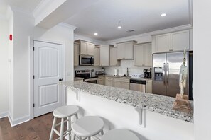 Townhome, 3 Bedrooms | Private kitchen | Cookware/dishes/utensils - 601 Mariners Circle by Hodnett Cooper (St. Simons Island)