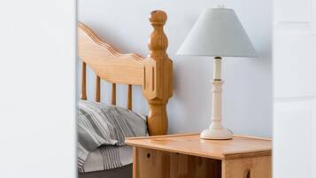 3 bedrooms, blackout curtains, iron/ironing board, free cots/infant beds