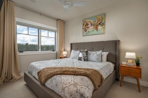 2 bedrooms, blackout drapes, Internet, bed sheets