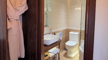 Family Room, Balcony | Bathroom | Eco-friendly toiletries, hair dryer, bathrobes, slippers