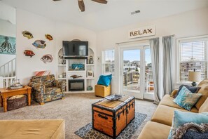Flat-screen TV, fireplace, video library, offices - 5683- Nauti Buoy, Nags Head home with curb appeal and wow factor for your next OBX getaway (Nags Head)