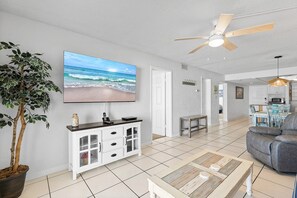 Smart TV, DVD player, books