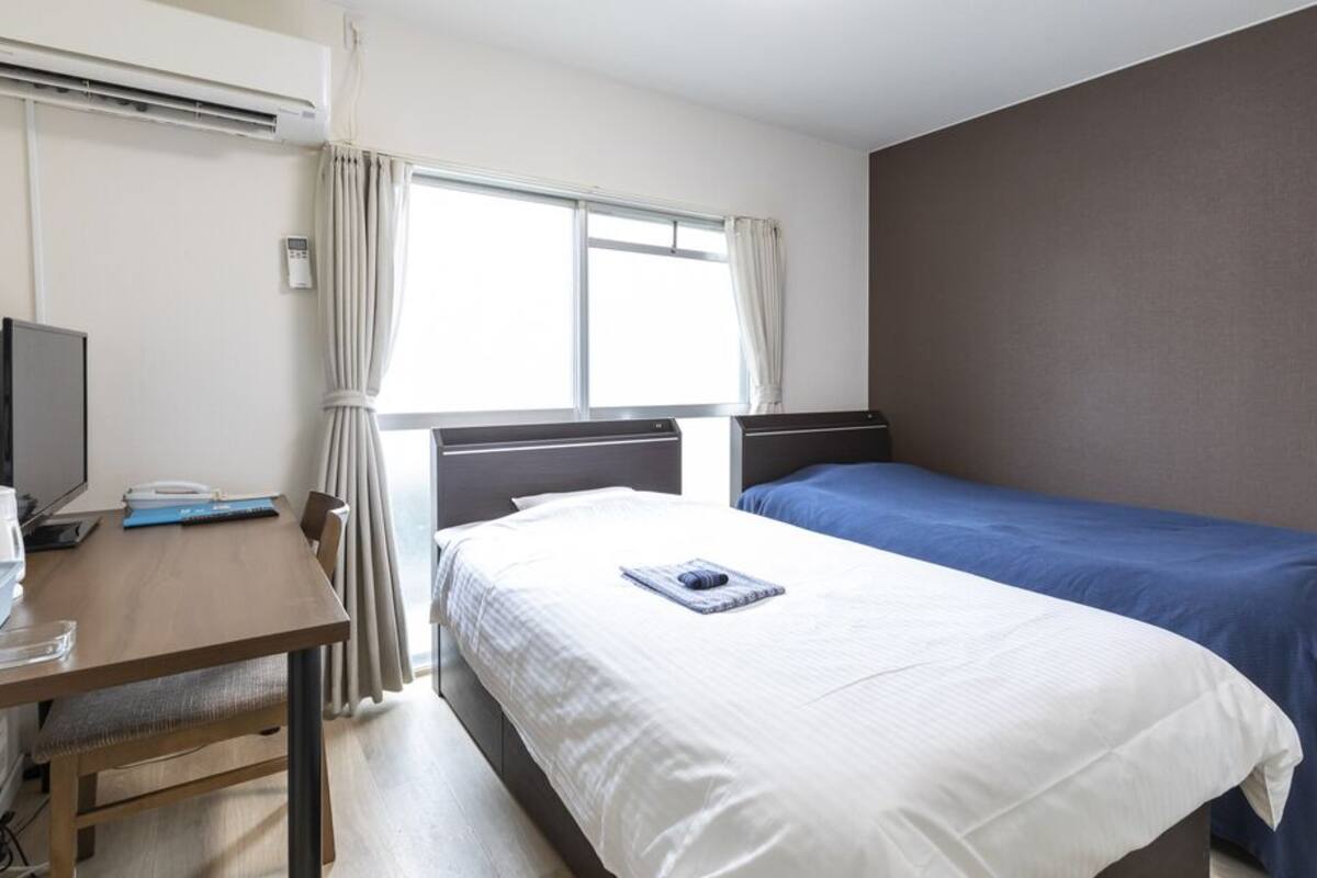 Desk, free WiFi, bed sheets