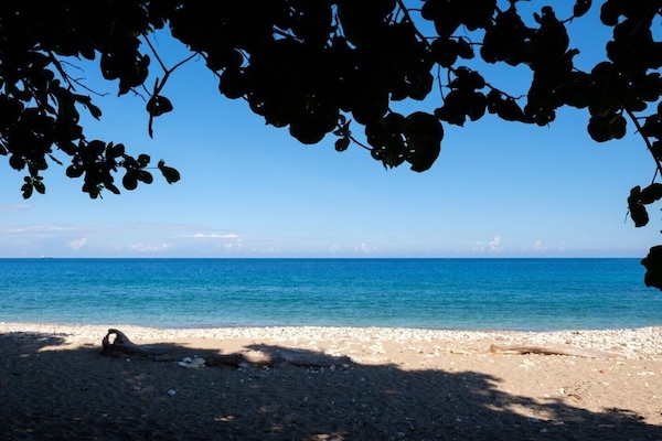 Accommodatie ligt op het strand, ligstoelen