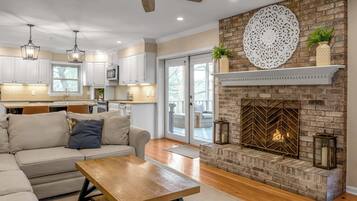 TV, fireplace, offices