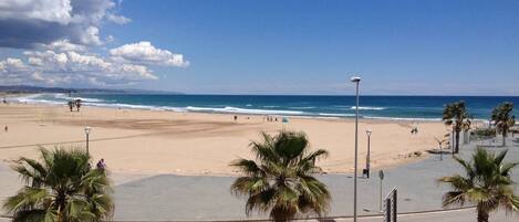 Playa en los alrededores, camastros y toallas de playa