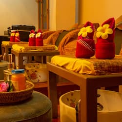 Hot tub, mud baths, Thai massages, body scrubs, facials
