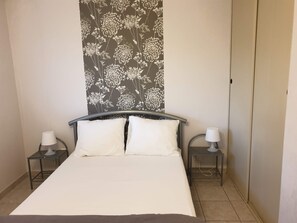 1 chambre, fer et planche à repasser