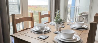 MK Hub Apartment with Oak Furniture