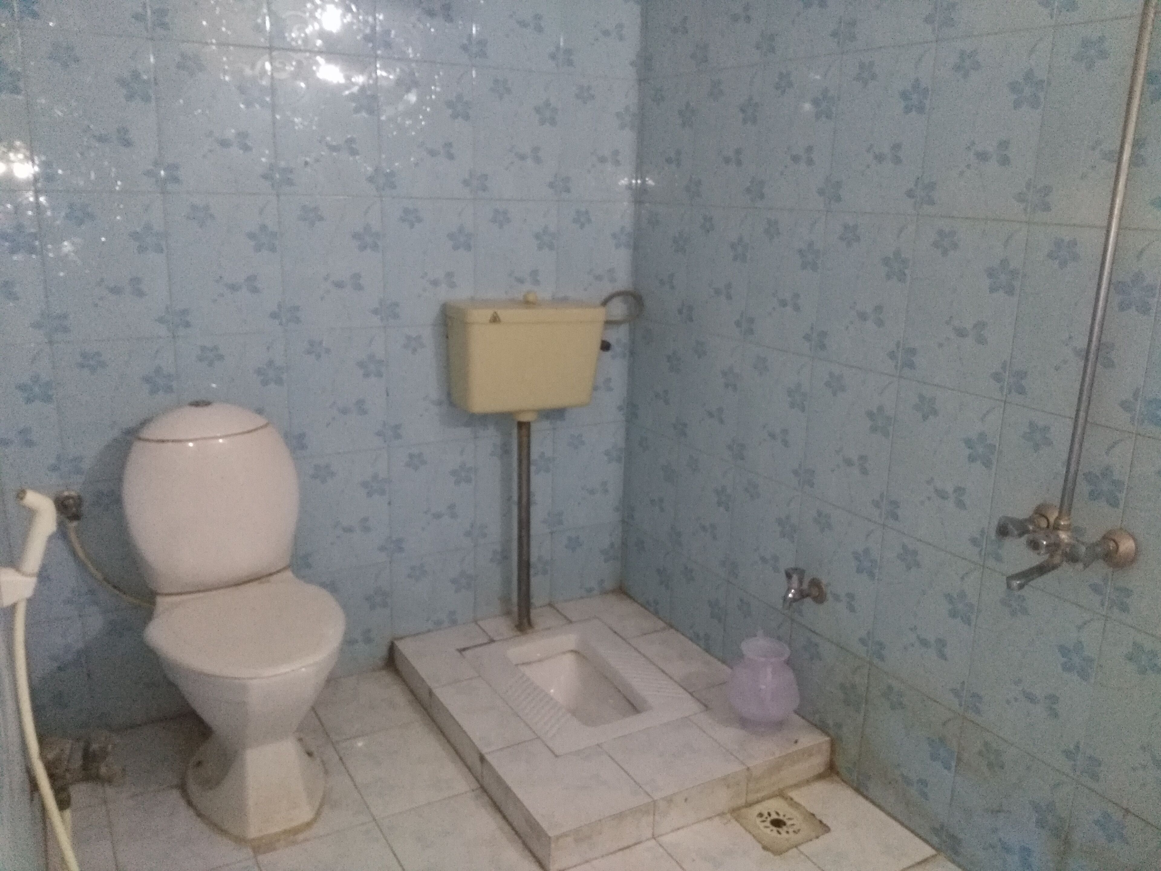 Shower, free toiletries, towels, soap