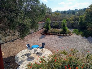 Outdoor dining - Villa with private pool, lovely views within easy walk to Vamos village (Vamos, Crete)