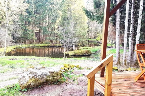 Cottage at Lac de Chaumeçon with private pond