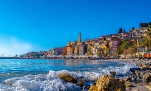 Beach - Beautiful 3 pieces in luxury residence 50 meters from the sea (Menton)