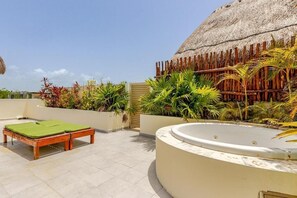 Terrace/patio - 5 minutes to the beach! Family penthouse condo with private rooftop & decks (Tulum)