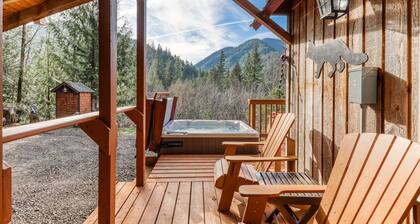 Beautiful, dog-friendly cabin with stunning mountain views, fireplace & W/D