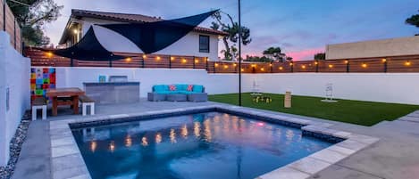 Outdoor pool, a heated pool