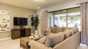 Apartment | Wohnzimmer | LED-Fernseher, Videospielkonsole, Tischtennisplatte