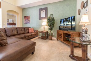House | Living room | LCD TV, DVD player, stereo - 2203 Wyndham Palms Way (Kissimmee)