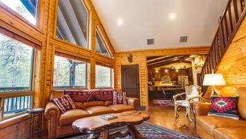 TV connectée, cheminée, jeux vidéo, lecteur de DVD