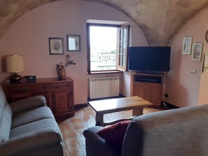 Flachbildfernseher, Kamin, DVD-Player, Bücher