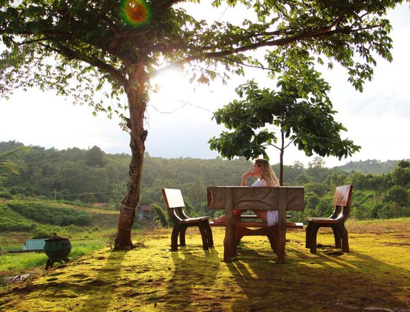 Outdoor dining - Om Ma Ya oM Center (Sen Monorom)