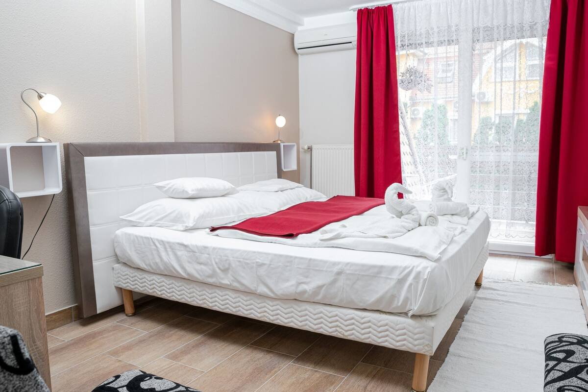 Premium bedding, memory-foam beds, in-room safe, desk