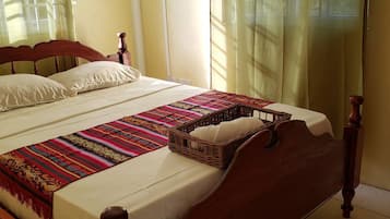 1 bedroom, desk, iron/ironing board, travel crib