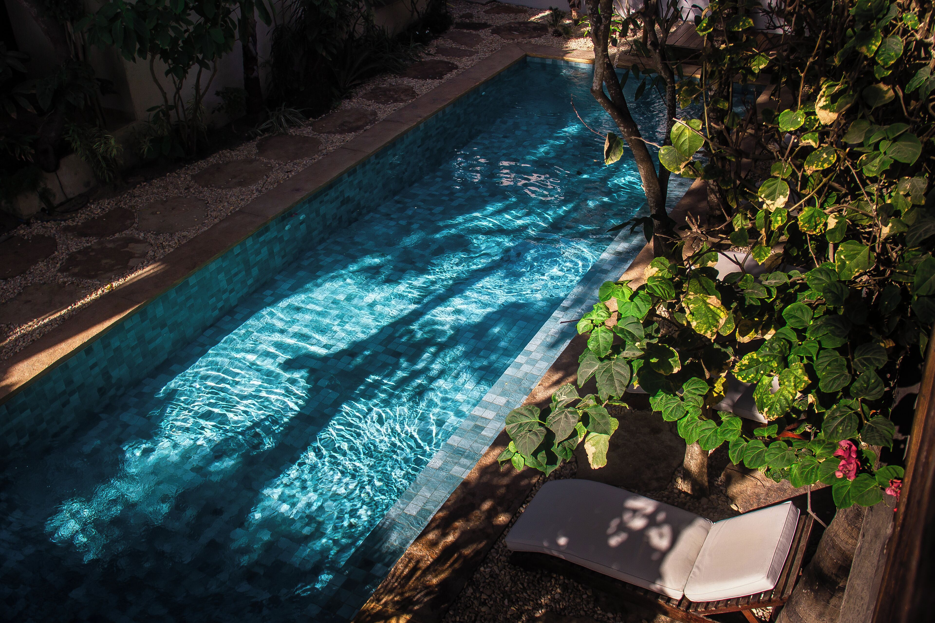 outdoor pool, open 9:00 am to 9:00 pm, pool loungers