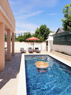 Outdoor pool, a heated pool - Villa Casa Mia (Apartment A2)  in Sabunike with swimming pool , Privlaka, Zadar  (Privlaka)