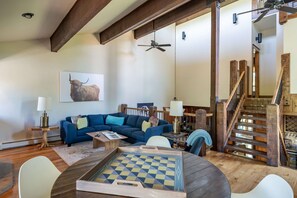 TV, fireplace - Moraine Circle 30 | Pool & Hot Tub | Close to Slopes | Private Sauna (Steamboat Springs)