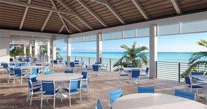 Outdoor dining - Beautiful Condo in Gated Bonita Bay!  NEW Private Beach Park with shuttle. (Bonita Springs)