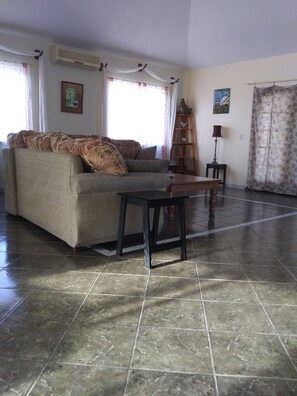 Smart TV, DVD player, books, video library