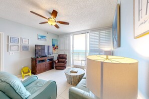 TV, DVD player, books