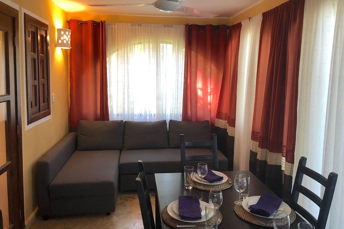 Comfort Villa, 2 Bedrooms, Garden View, Garden Area | In-room safe, desk, laptop workspace, iron/ironing board
