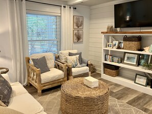 Smart TV, DVD player, books