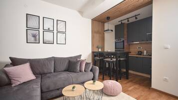 Appartement Premium, 1 grand lit et 1 canapé-lit | Coin séjour