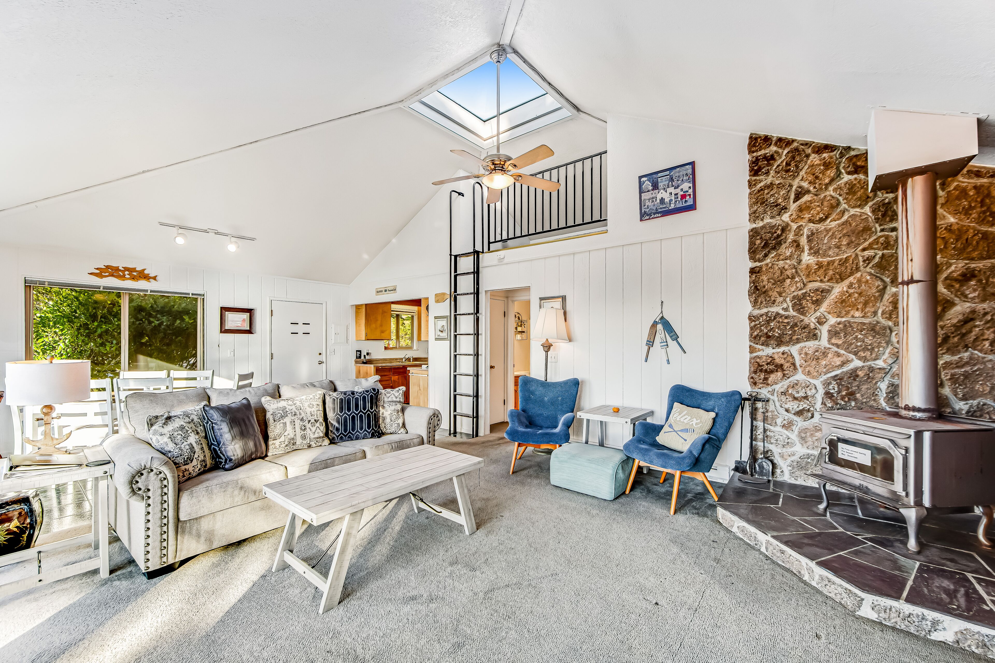 Charming oceanfront home w/ a wood stove, private hot tub, & water views!