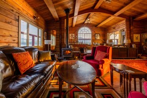 Smart TV, fireplace, DVD player, books